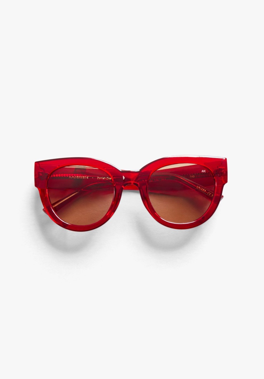 New A.Kjaerbede Lilly Sunglasses Red Transparent