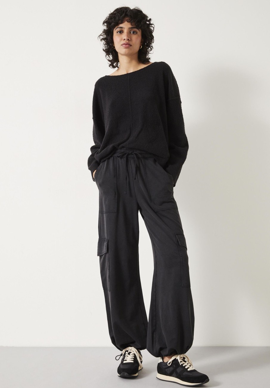 Online Shania Cargo Jersey Trousers Black Onyx