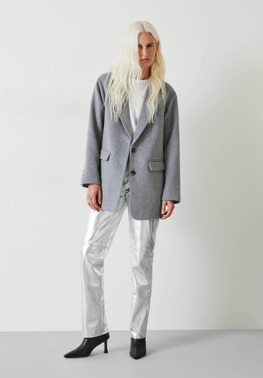 Best Silver Leather Trousers Silver Foil