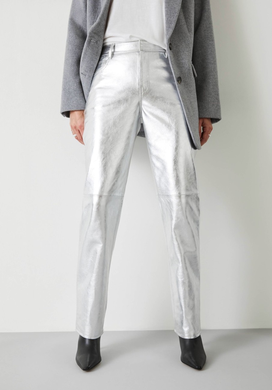 Best Silver Leather Trousers Silver Foil