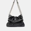 New Perrie Chain Leather Crossbody Bag Black