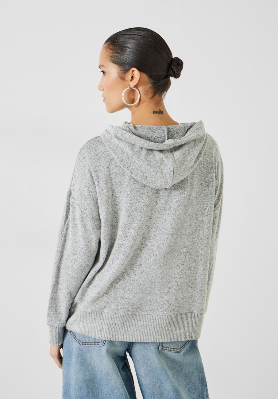 Hot Elle Supersoft Hoodie Palest Grey Marl