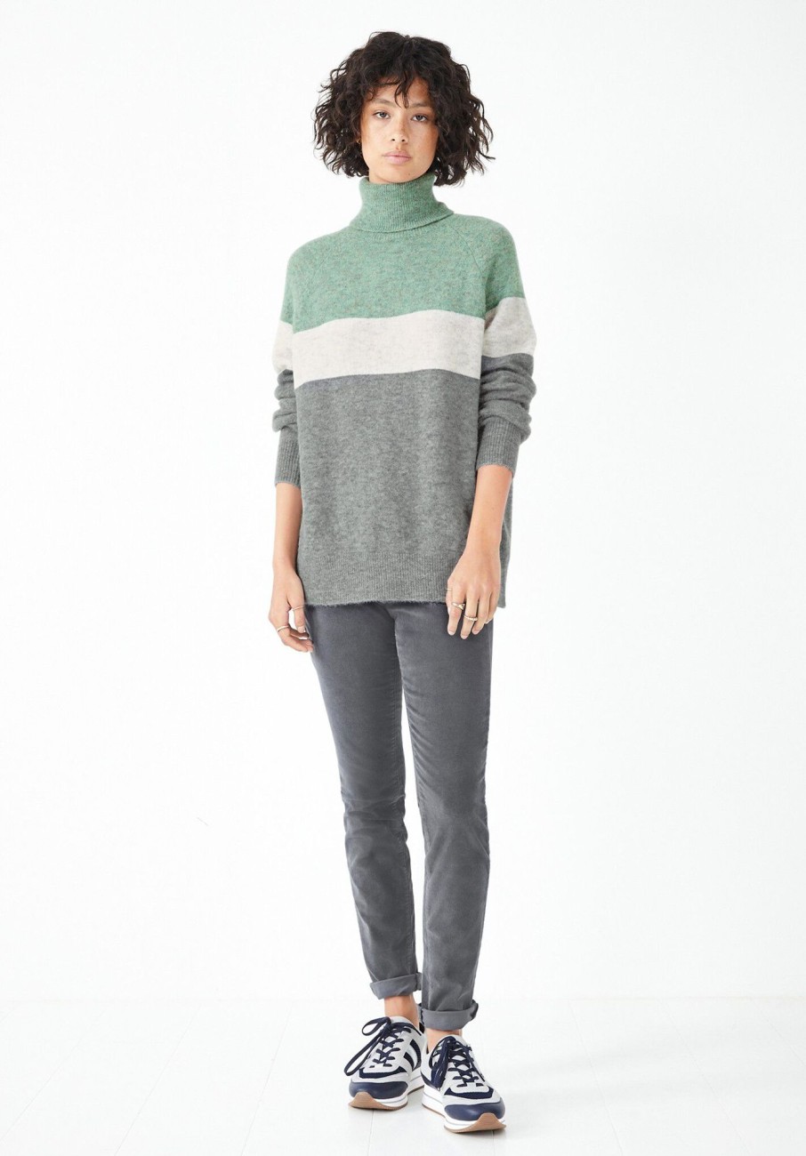 Wholesale Maeve Roll Neck Jumper Grey Marl/Duck Egg