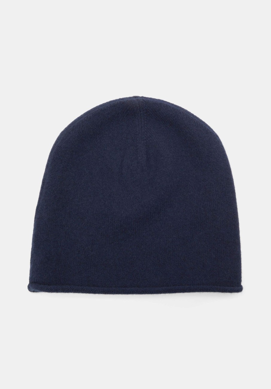 Clearance Cashmere Beanie Deep Navy