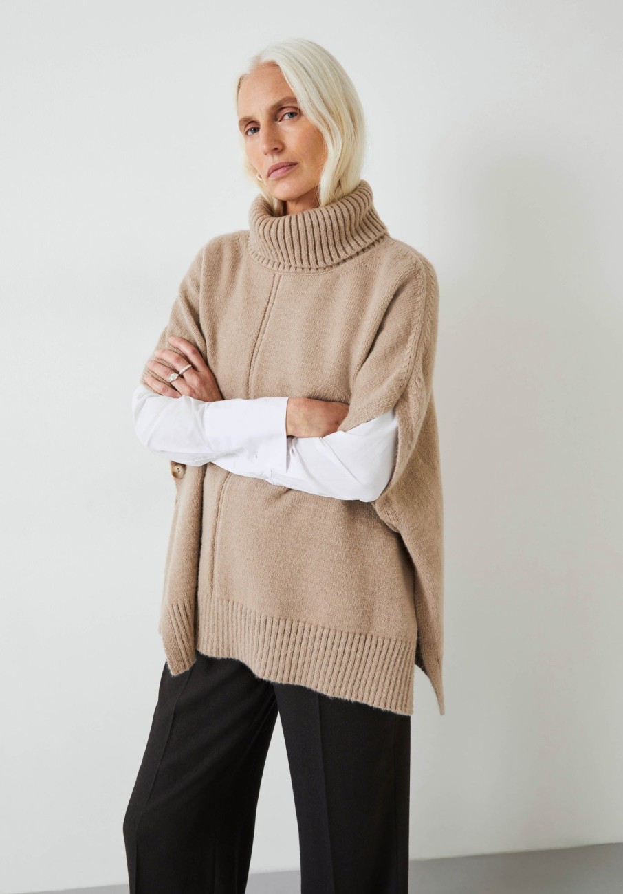 Online Montana Roll-Neck Vest Soft Camel