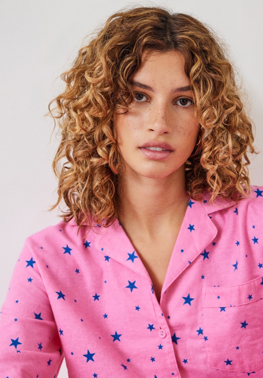 Online Liv Cotton Flannel Pyjamas Amber Star Pink/Blue