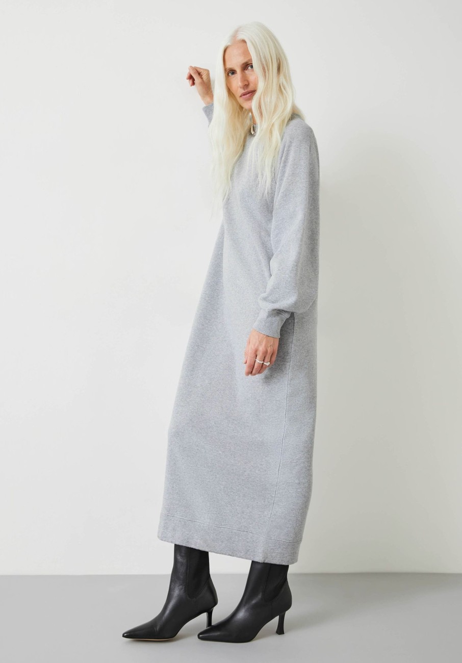 New Maya Sweatshirt Midaxi Dress Grey Marl