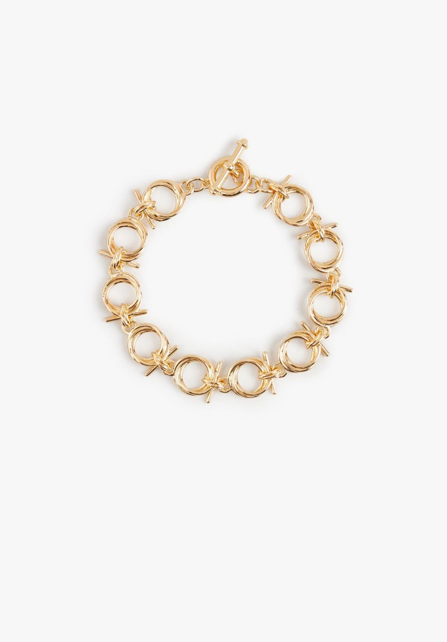 Hot Talia T-Bar Chain Bracelet Gold