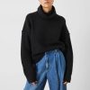 Wholesale Meryll Crop Wool Blend Roll Neck Jumper Black