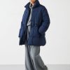 Best Joanna A-Line Puffer Coat Navy Blue