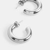 Hot Cleo Chubby Hoops Silver