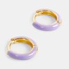 Wholesale Effie Enamel Hoop Earring Gold/Lilac