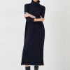 Best Roll Neck Wool Jumper Dress Midnight Navy