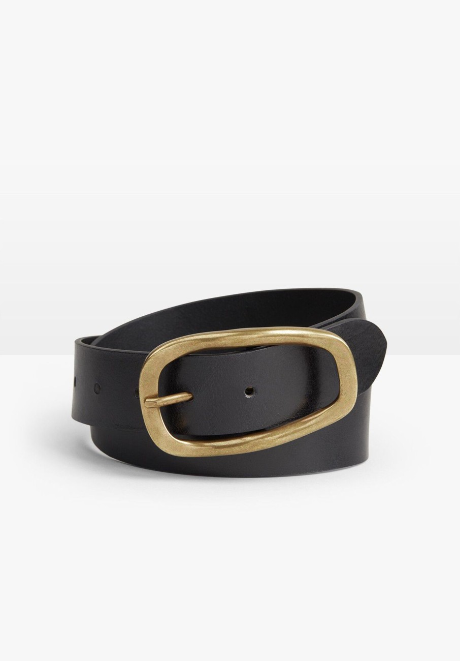 Hot Astrid Leather Buckle Belt Black