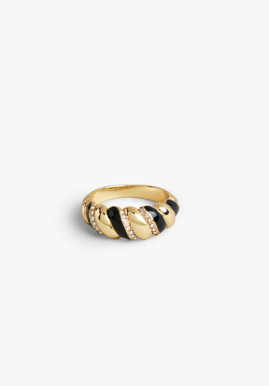 Online Rosalie Croissant Ring Gold/Black