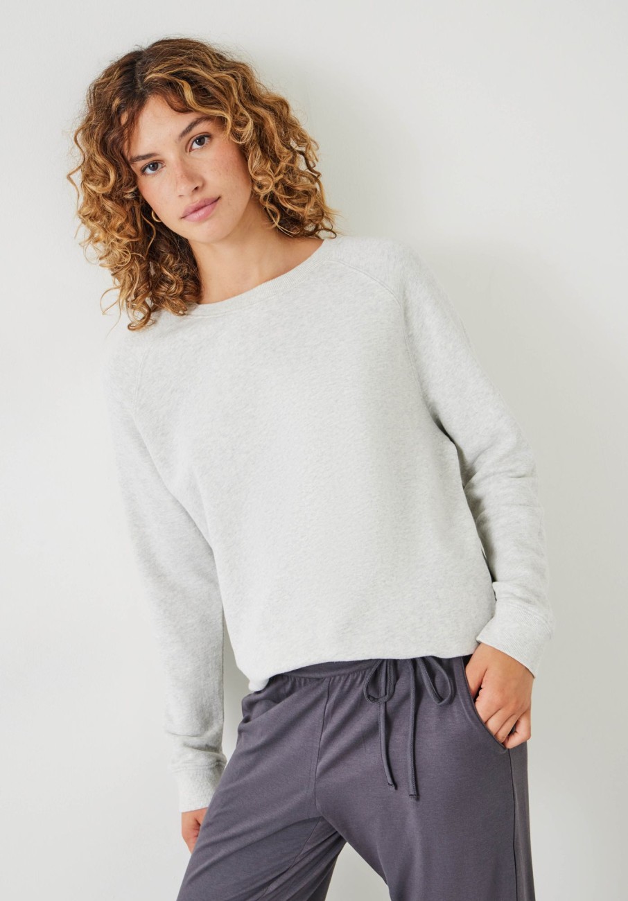 Best Cassia Relaxed Sweatshirt Light Grey Marl