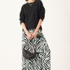 Clearance Zebra Wrap Maxi Skirt Patchwork Zebra Black