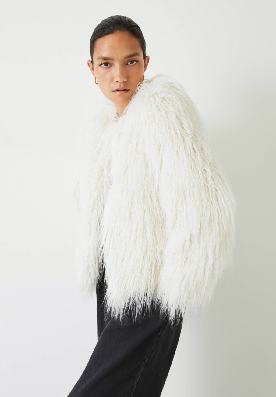 New Rachel Faux Fur Jacket Ecru