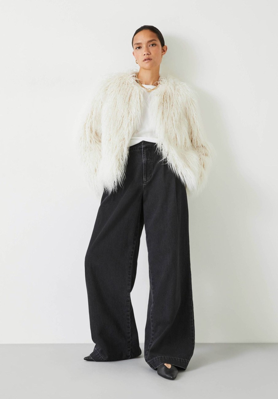 New Rachel Faux Fur Jacket Ecru