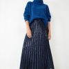 Clearance Clio Pleated Sequin Skirt Navy