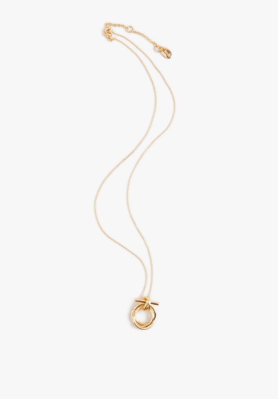 Best Talia T-Bar Hoop Necklace Gold