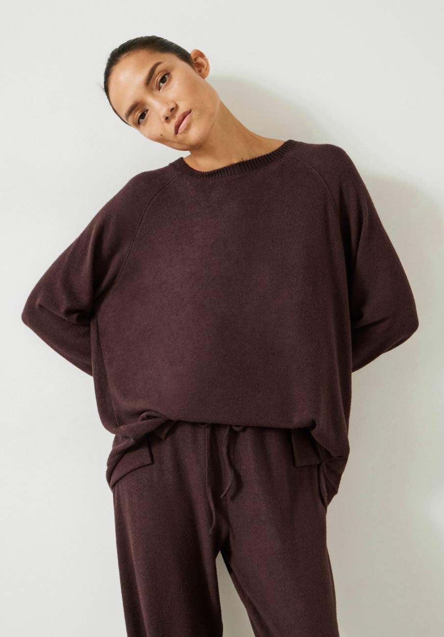 New Elle Supersoft Raglan Top Chocolate Melange