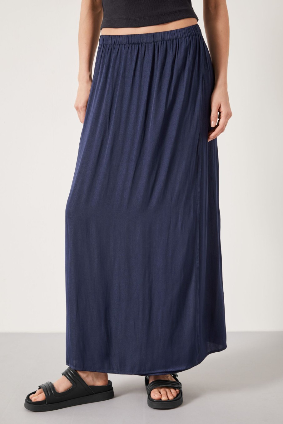 Hot Simmi Wrap Maxi Skirt Midnight Navy