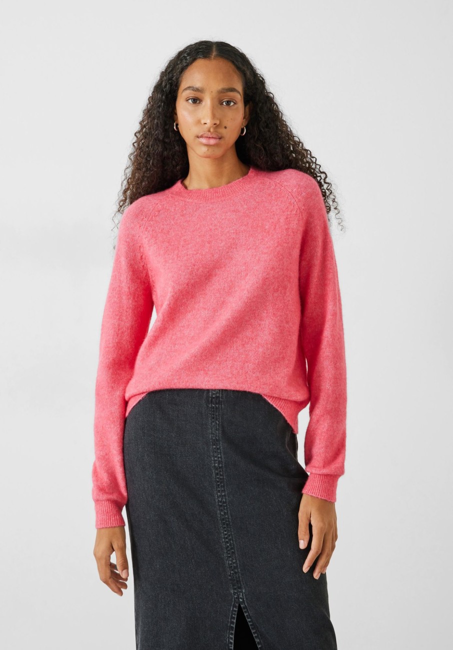 New Arabella Crew Neck Jumper Pink Coral