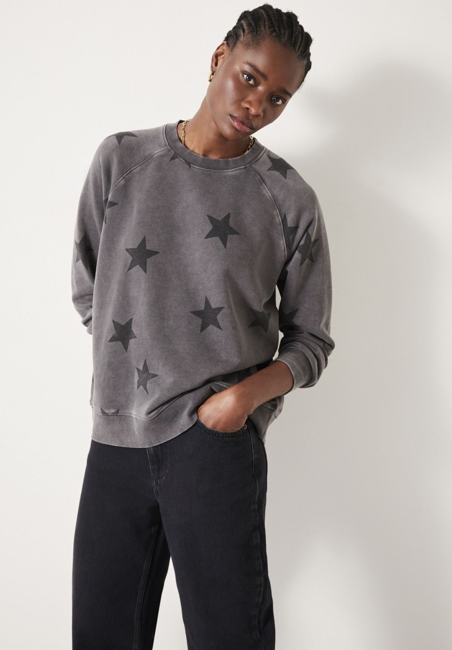 New Washed Star Oversized Sweatshirt Slate Grey