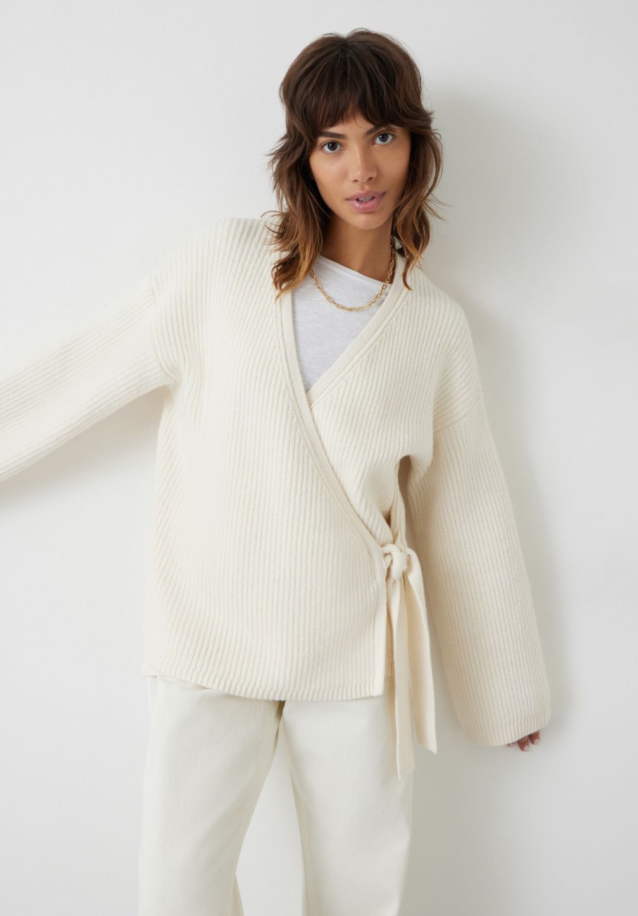 Online Minnota Wrap Knitted Cardigan Soft White