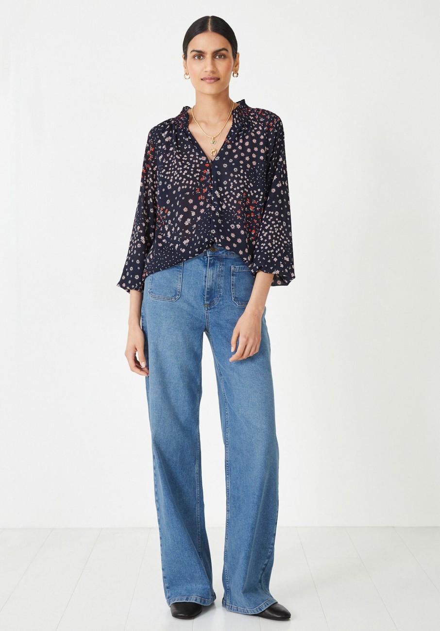 Online Kathleen Blouse Floral Patchwork Navy