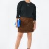 Best Elekta Suede Mini Skirt Animal Ikat Brown