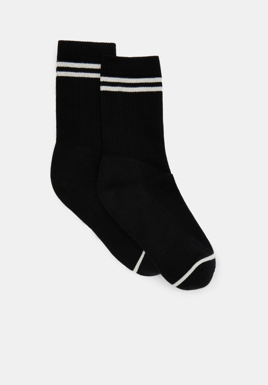 Clearance Nell Stripe Sports Sock Black/White Stripe