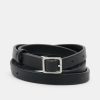 Wholesale Adriana Super Skinny Leather Belt Black