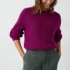 Clearance Alma Fluffy Raglan Crew Wool Blend Jumper Berry Purple