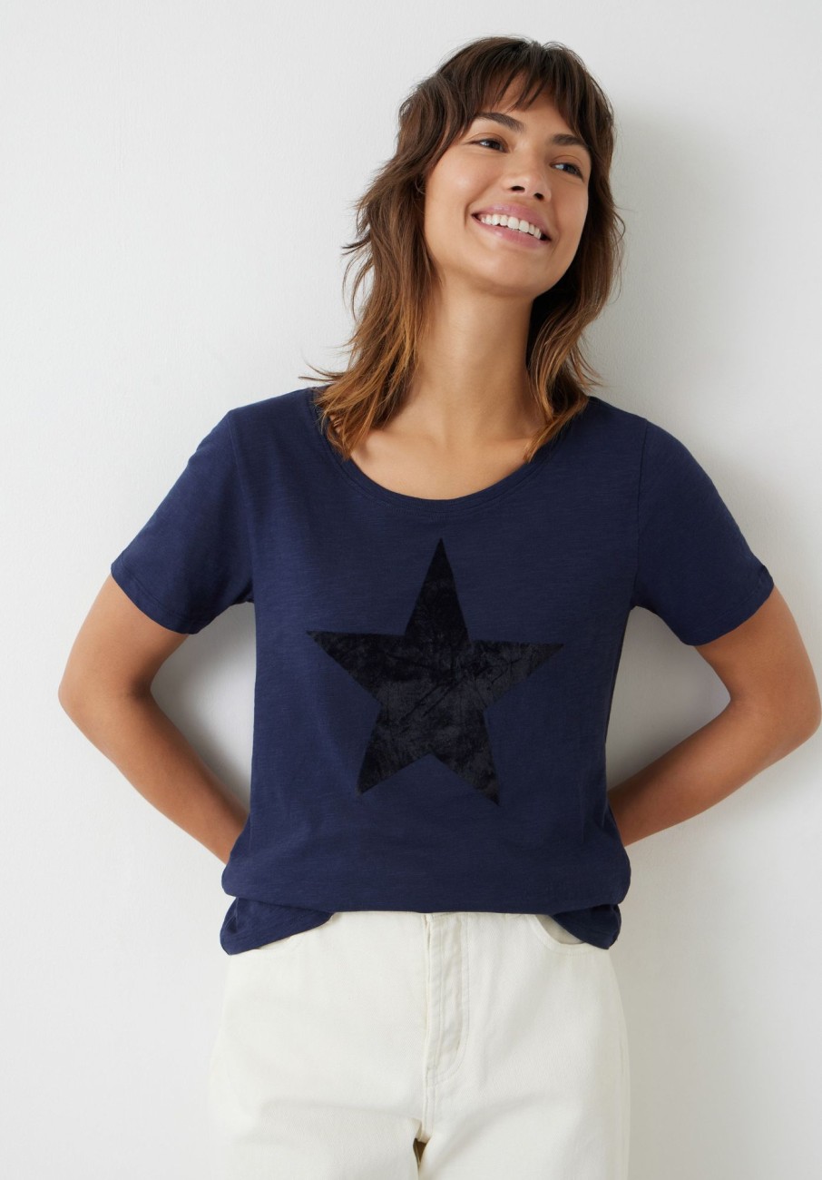 Clearance Flock Star T-Shirt Midnight