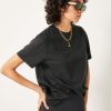 Online Hattie Cotton Slub Crew Neck T-Shirt Black