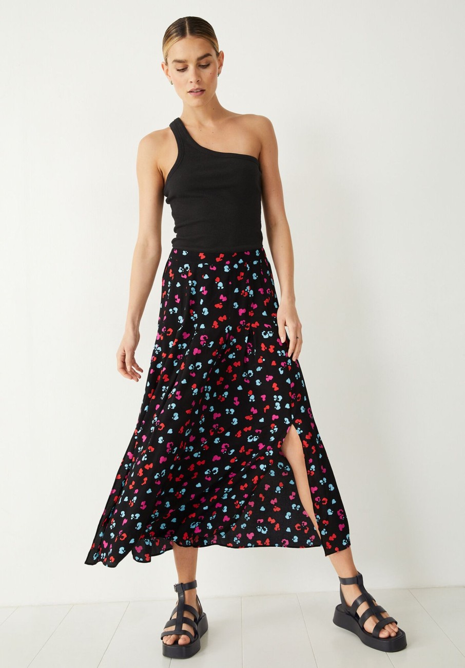 Best Kylie Pleated Skirt Floral Heart Black/Multi