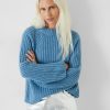 Hot Freja Fluffy Crew Jumper Dusty Blue