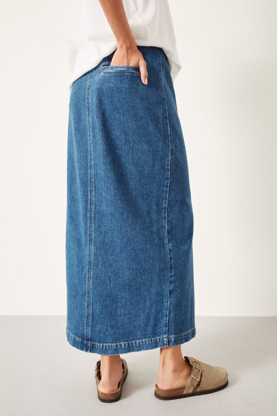 Best Rachel Denim Maxi Skirt Mid Authentic Blue