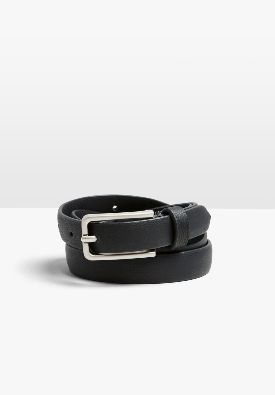 New Priyanka Leather Jeans Belt Black/Silver