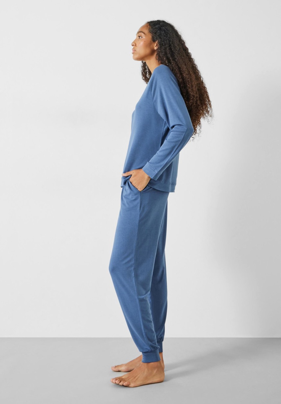 Online Ayla Scoop Neck Jersey Pyjamas Blue/Grey