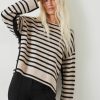 Best Casey Striped Wool Blend Jumper Oatmeal Marl/Black