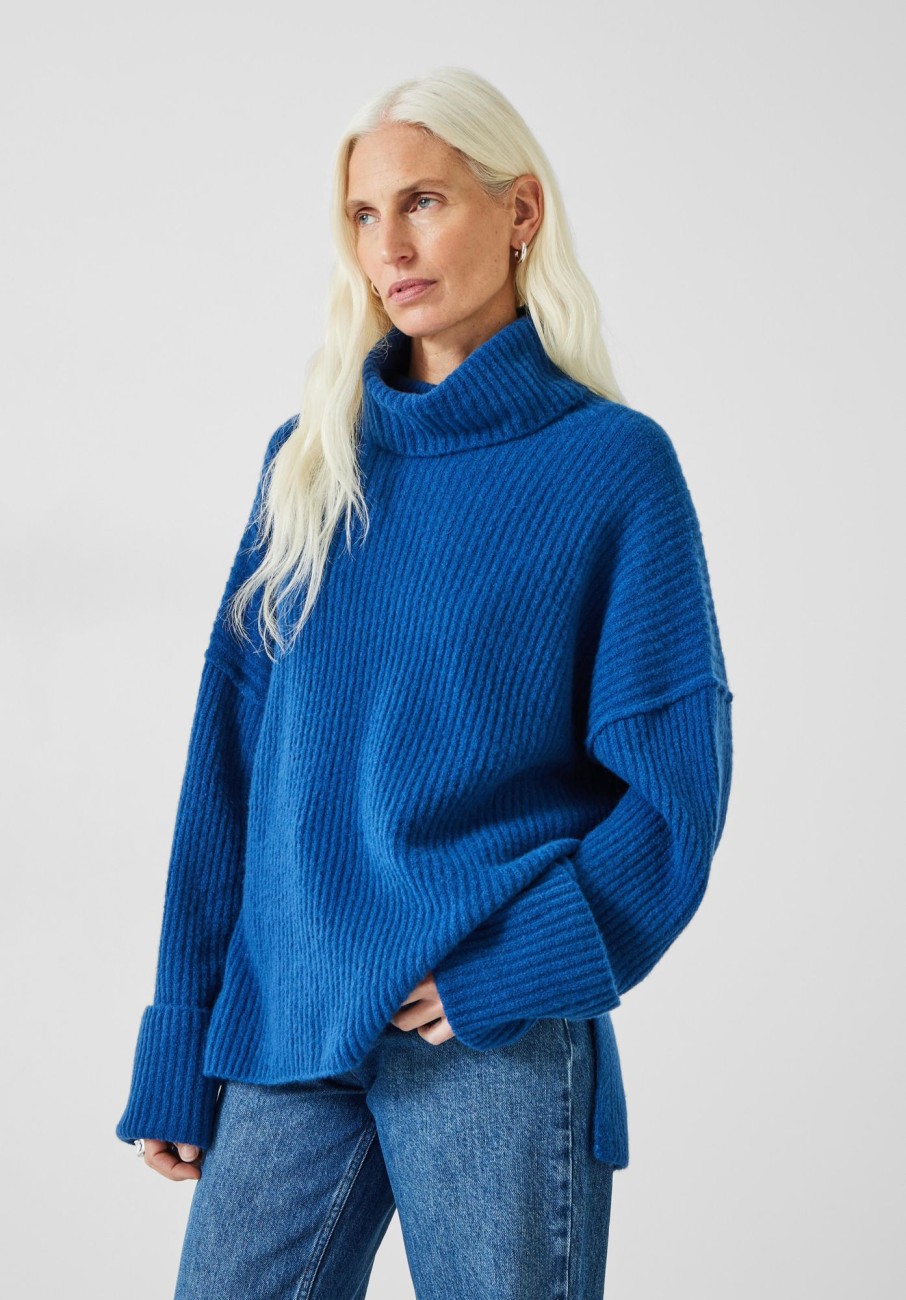 Best Keily Ribbed Roll Neck Wool Blend Jumper Inky Blue