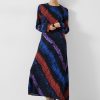 Clearance Theia Printed Maxi Dress Tie Dye Stripes