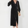 Hot Velvet Valeria Midi Dress Black