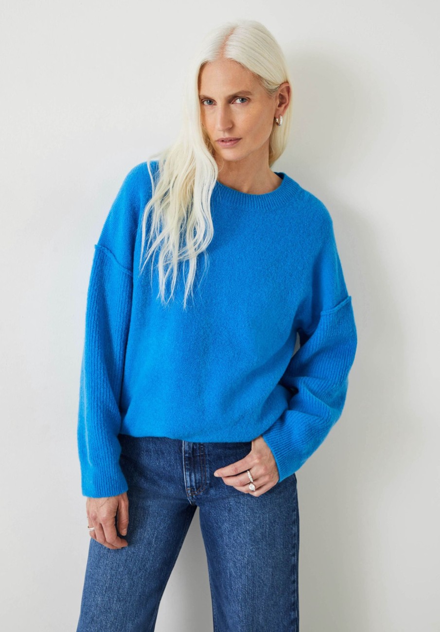 New Maren Crew Neck Wool Blend Jumper Bright Blue