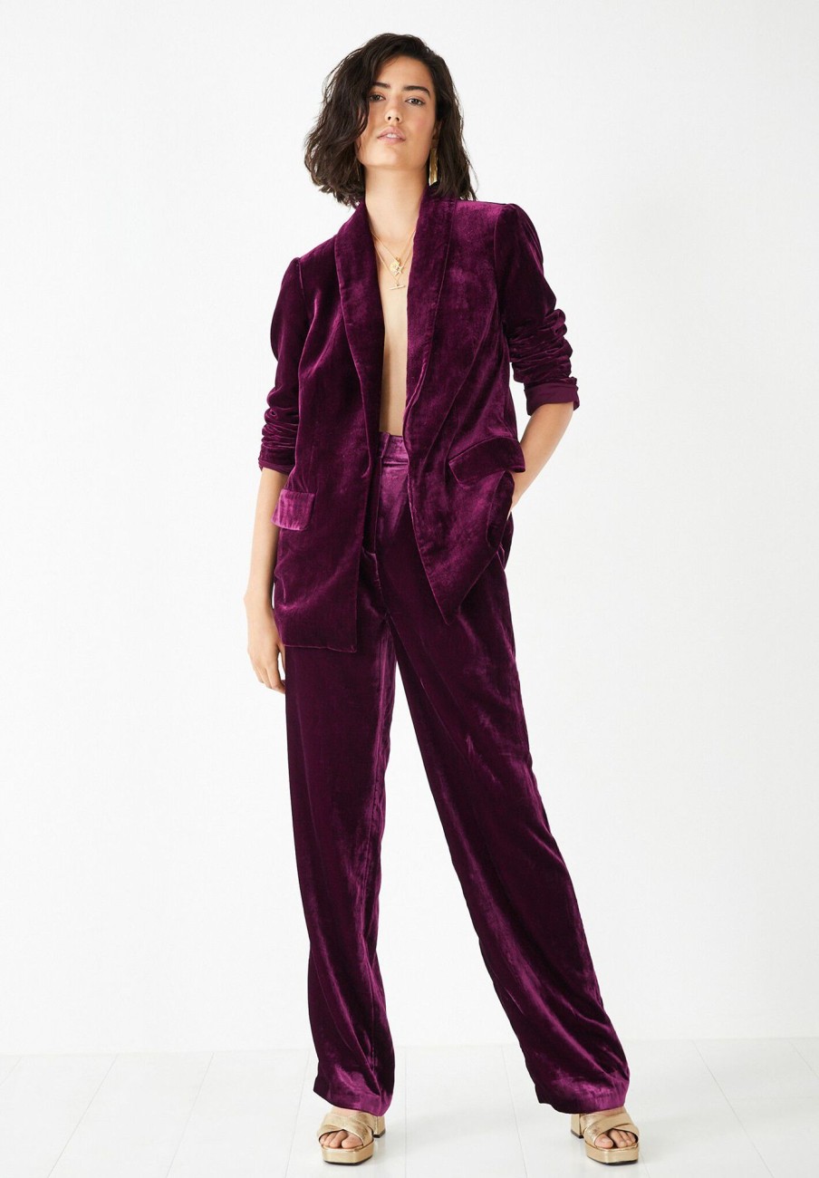 New Marina Velour Blazer Berry