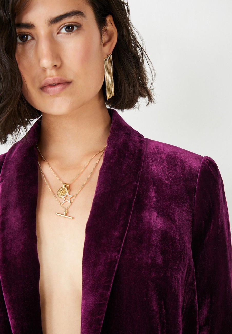 New Marina Velour Blazer Berry