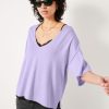 Best Cierra V Neck Knitted Top Lilac